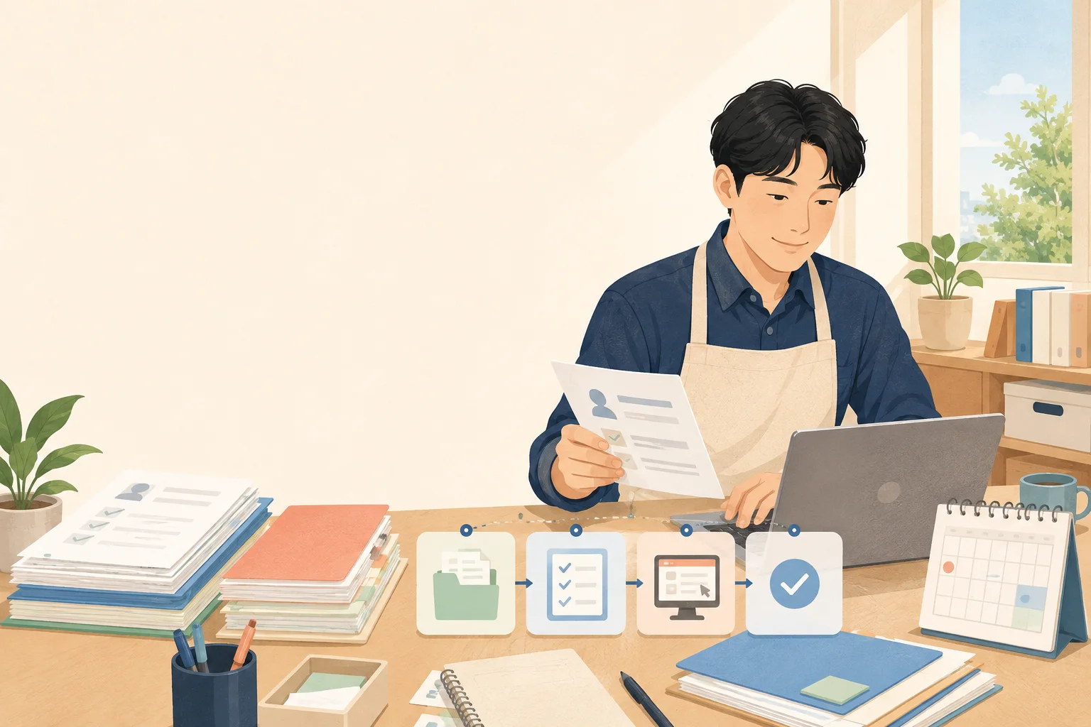 온라인 신청 서류를 순서대로 준비하는 소상공인