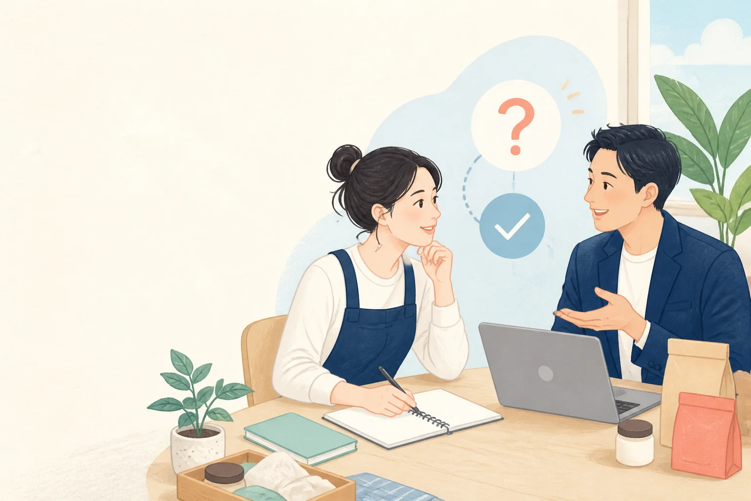 온라인판로 지원사업 질문을 상담하는 소상공인