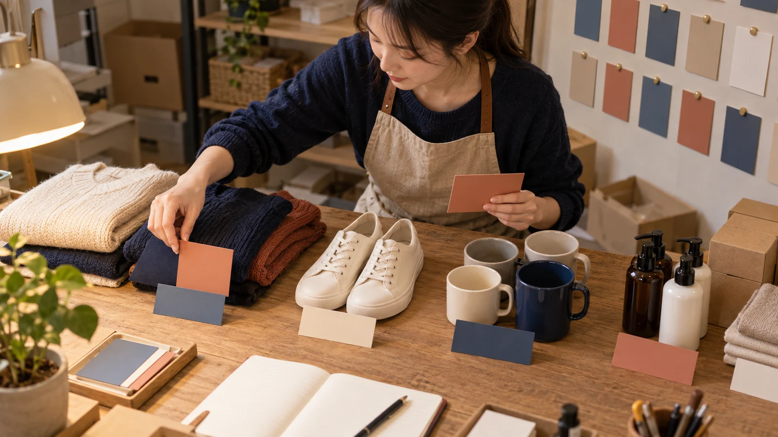 상품별 변경 상태를 빈 색상 카드로 분류하는 온라인몰 운영 담당자